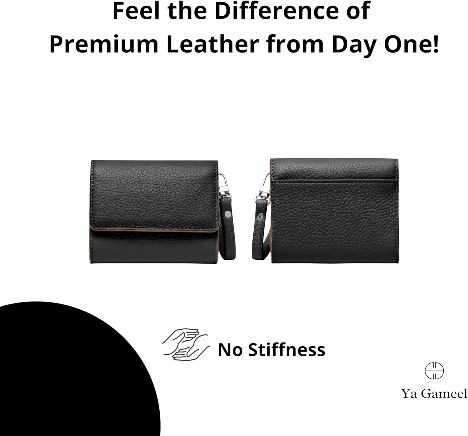 RFID-Blocking Women's Real Leather Wallet with Large Capacity and Wristlet - Small, Secure, and Chic - Conveniently Holds Cards, Cash, and Coins (All Black - RFID Protected with Wristlet)