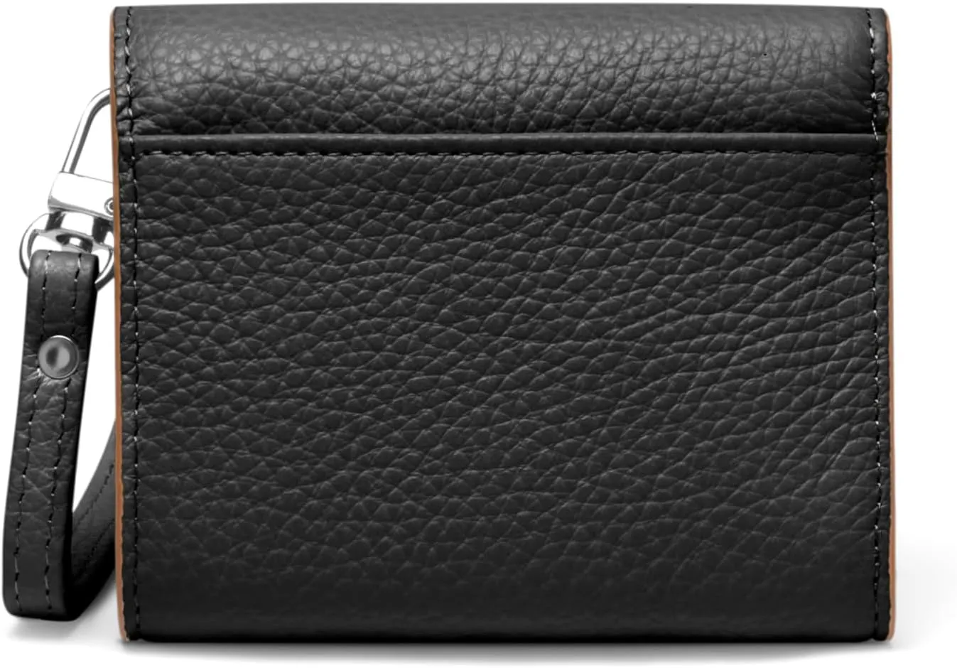 RFID-Blocking Women's Real Leather Wallet with Large Capacity and Wristlet - Small, Secure, and Chic - Conveniently Holds Cards, Cash, and Coins (All Black - RFID Protected with Wristlet)