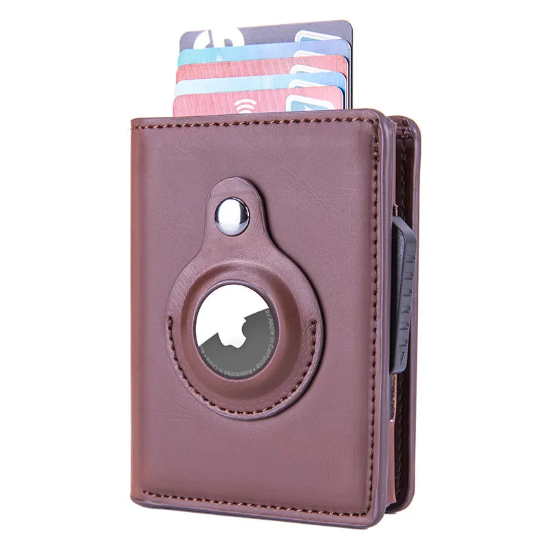Rfid Card Holder Men Small Leather Slim  Wallets For Air Tag