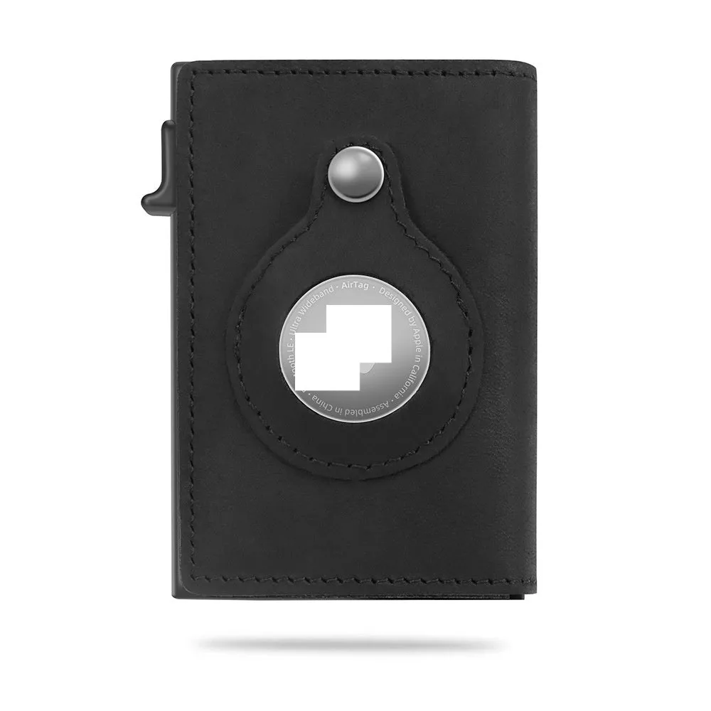 Rfid Card Holder Men Small Leather Slim  Wallets For Air Tag