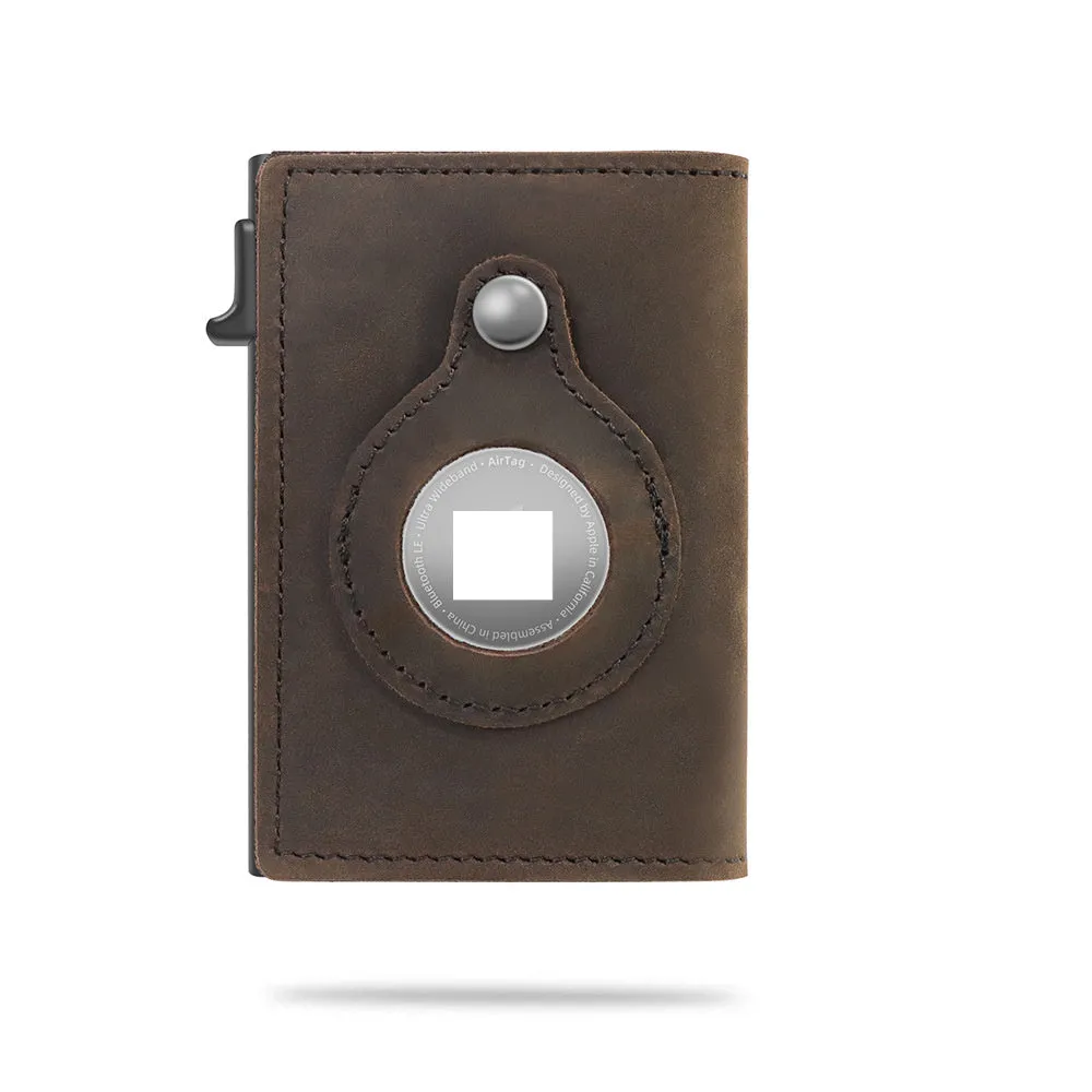 Rfid Card Holder Men Small Leather Slim  Wallets For Air Tag