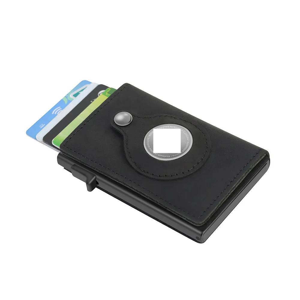 Rfid Card Holder Men Small Leather Slim  Wallets For Air Tag