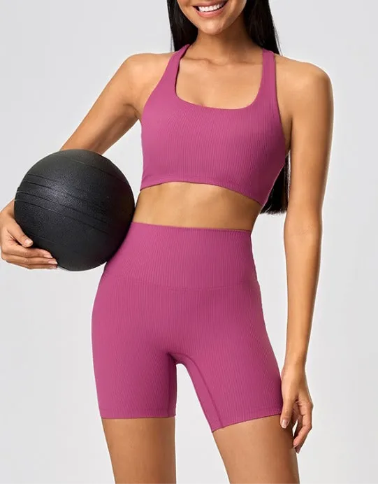 Ribbed ballerina sports bra