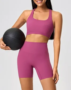 Ribbed ballerina sports bra