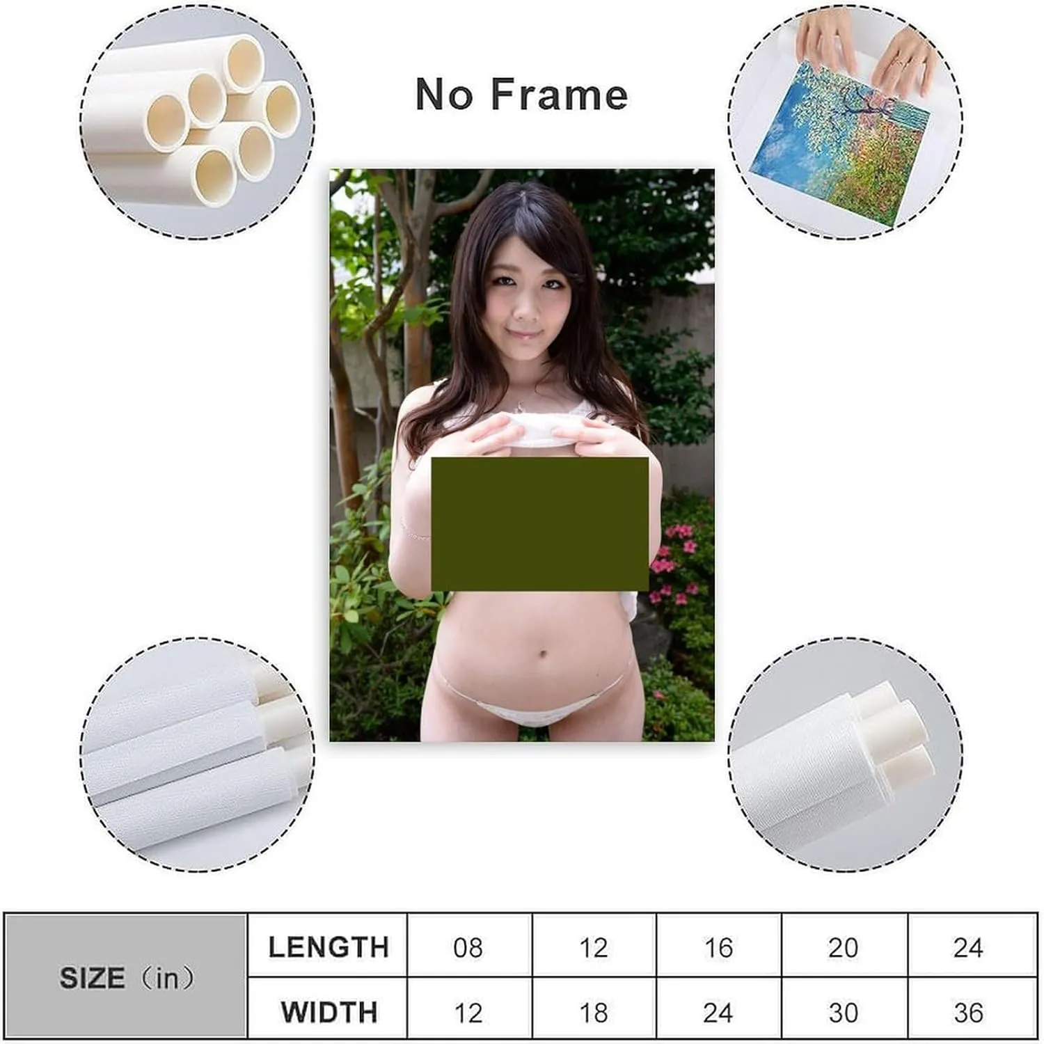 Rie Tachikawa Art Sexy Portrait Poster4Wall Poster Art Canvas Print Living Room Office Bedroom Aesthetic Poster24x36inch(60x90cm) Unframe-style