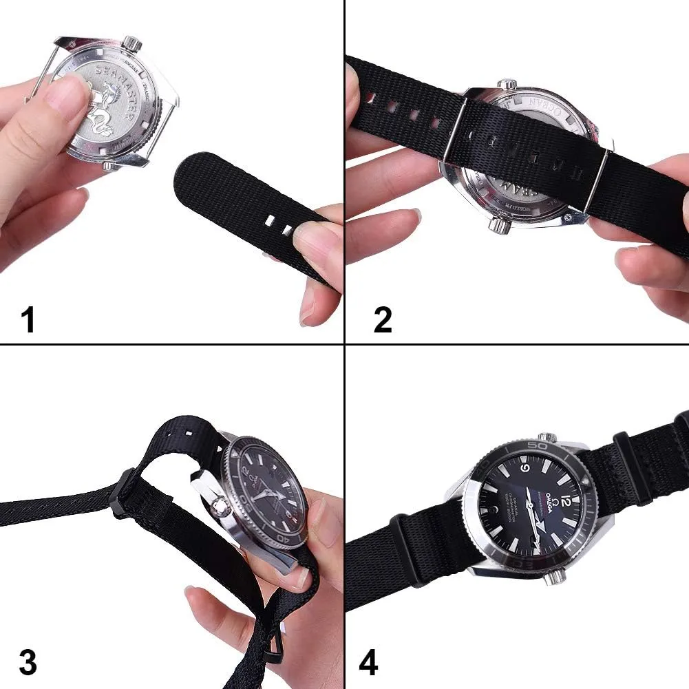 Ritche Military Ballistic Nylon Watch Strap with Heavy Buckle 18mm 20mm 22mm Premium Nylon Watch Bands for Men Women