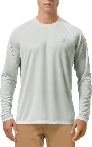 Roadbox Mens UPF 50  UV Sun Protection Shirts Outdoor Long Sleeve SPF Rash Guard for Fishing Hiking Swimming Running