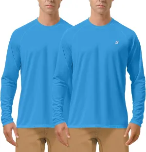 Roadbox Mens UPF 50  UV Sun Protection Shirts Outdoor Long Sleeve SPF Rash Guard for Fishing Hiking Swimming Running