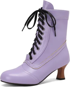 Roimaash Vintage Women's Ankle-High Booties Victorian Boots