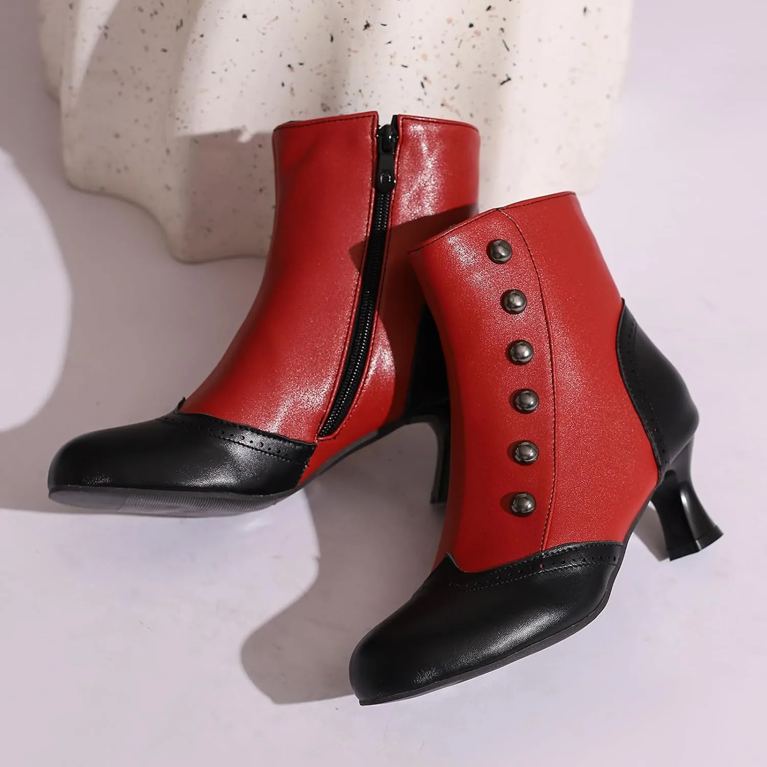 Roimaash Vintage Women's Ankle-High Booties Victorian Boots