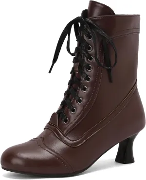 Roimaash Vintage Women's Ankle-High Booties Victorian Boots