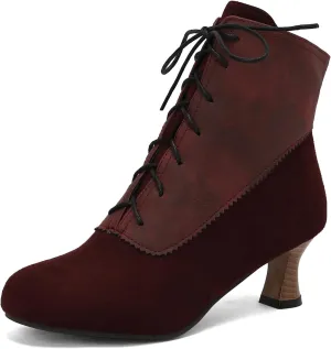 Roimaash Vintage Women's Ankle-High Booties Victorian Boots