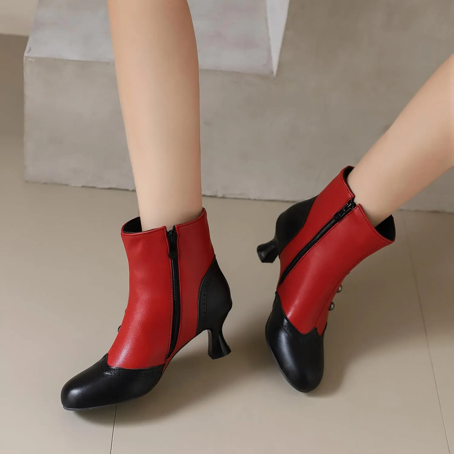 Roimaash Vintage Women's Ankle-High Booties Victorian Boots