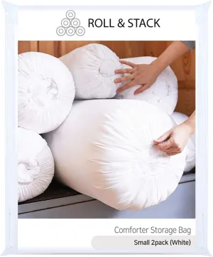 Roll&Stack Storage Bag Organizer for Comforters, Blankets, Bedding, Bulky Clothes, Puffer Jackets, Dust Proof, Breathable, Machine-Washable, Sturdy, High-density Premium Fabric, Easy to Organize,