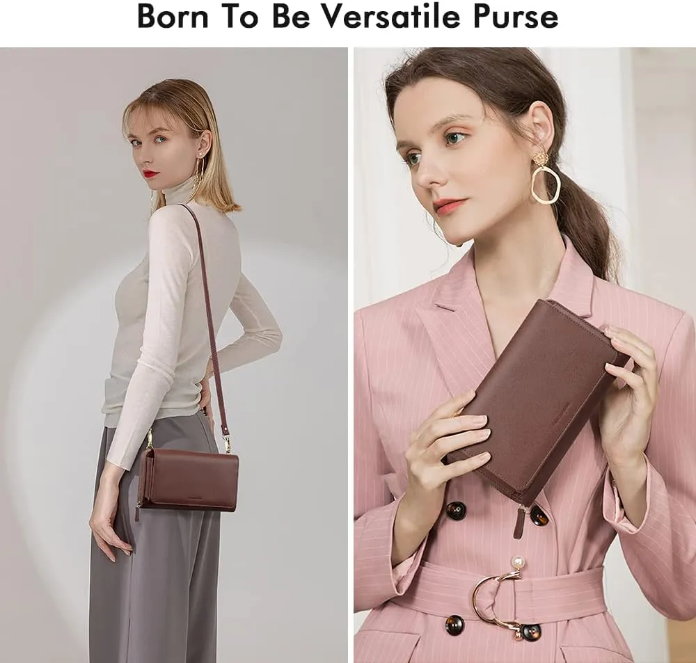 RONSIN Crossbody Bag for Women Wristlet Wallets with RFID Card Small Clutch Purses for Party Prom