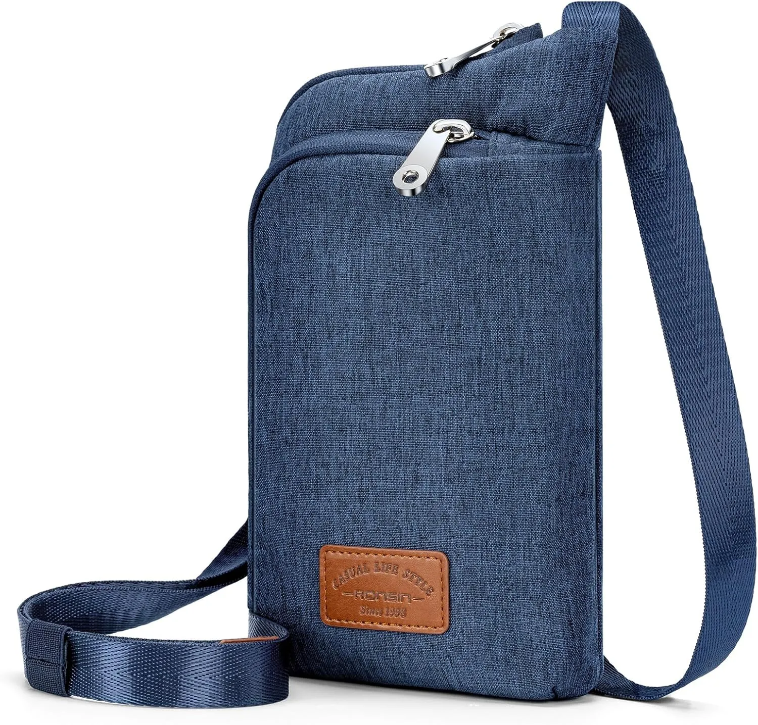 RONSIN Women Crossbody Bag Nylon Cell Phone Purses Wallet Travel Pouch Shoulder Strap with Anti Theft Locking Zipper