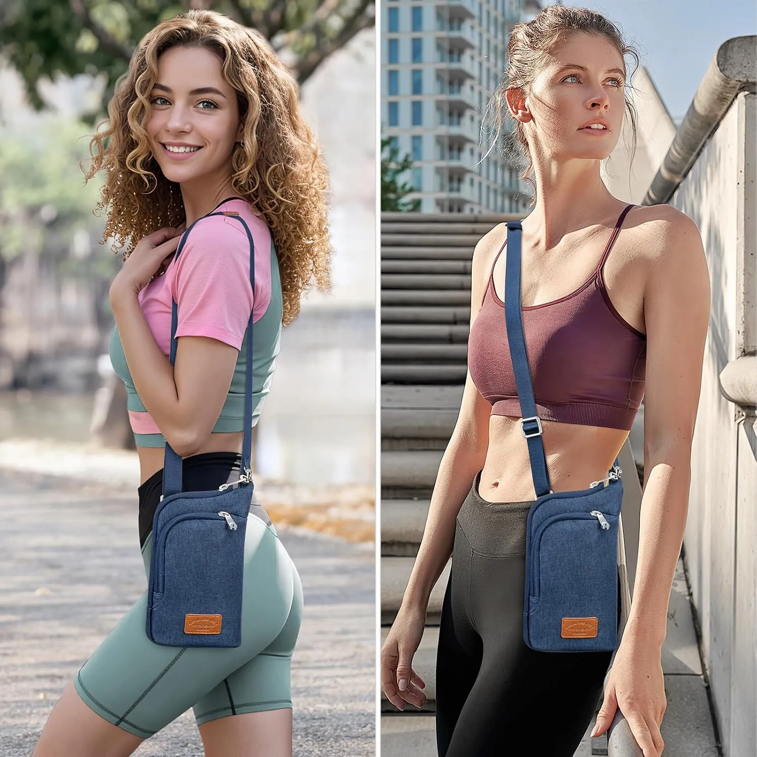 RONSIN Women Crossbody Bag Nylon Cell Phone Purses Wallet Travel Pouch Shoulder Strap with Anti Theft Locking Zipper