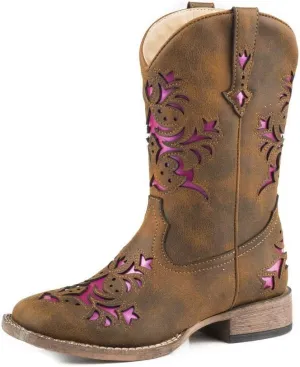 Roper Kids Girl's Lola (Toddler/Little Kid) Vintage Brown Vamp & Shaft 2 Little Kid