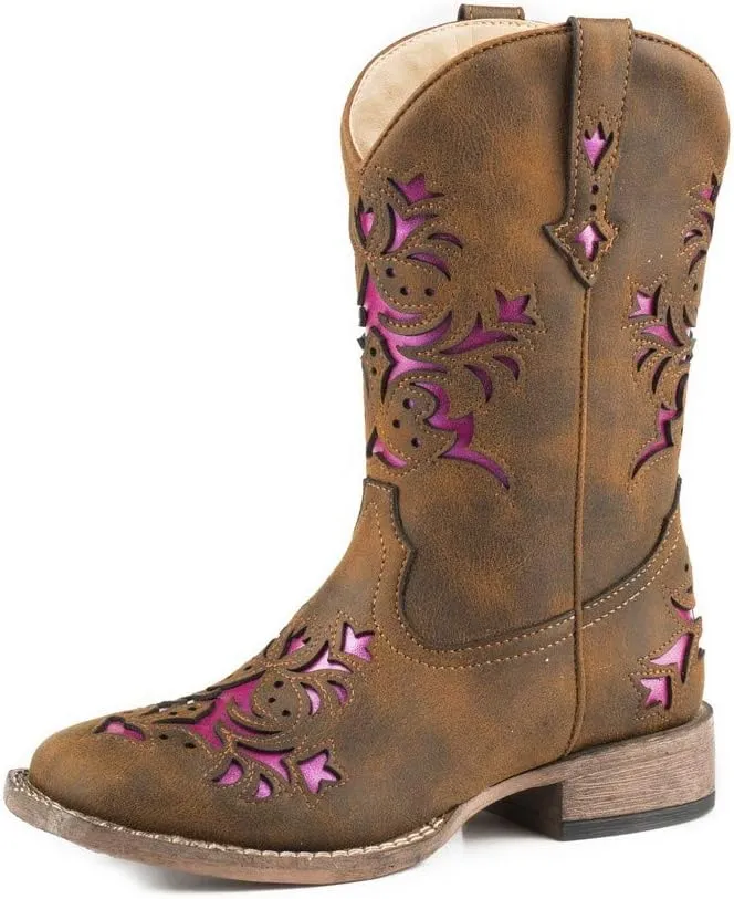 Roper Kids Girl's Lola (Toddler/Little Kid) Vintage Brown Vamp & Shaft 2 Little Kid