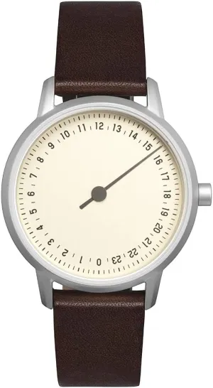 Round-S 03 - Dark Brown Vintage Leather, Silver Case, Crème Dial