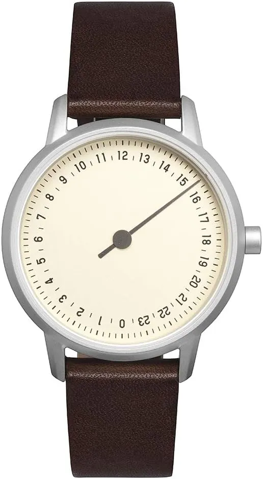 Round-S 03 - Dark Brown Vintage Leather, Silver Case, Crème Dial