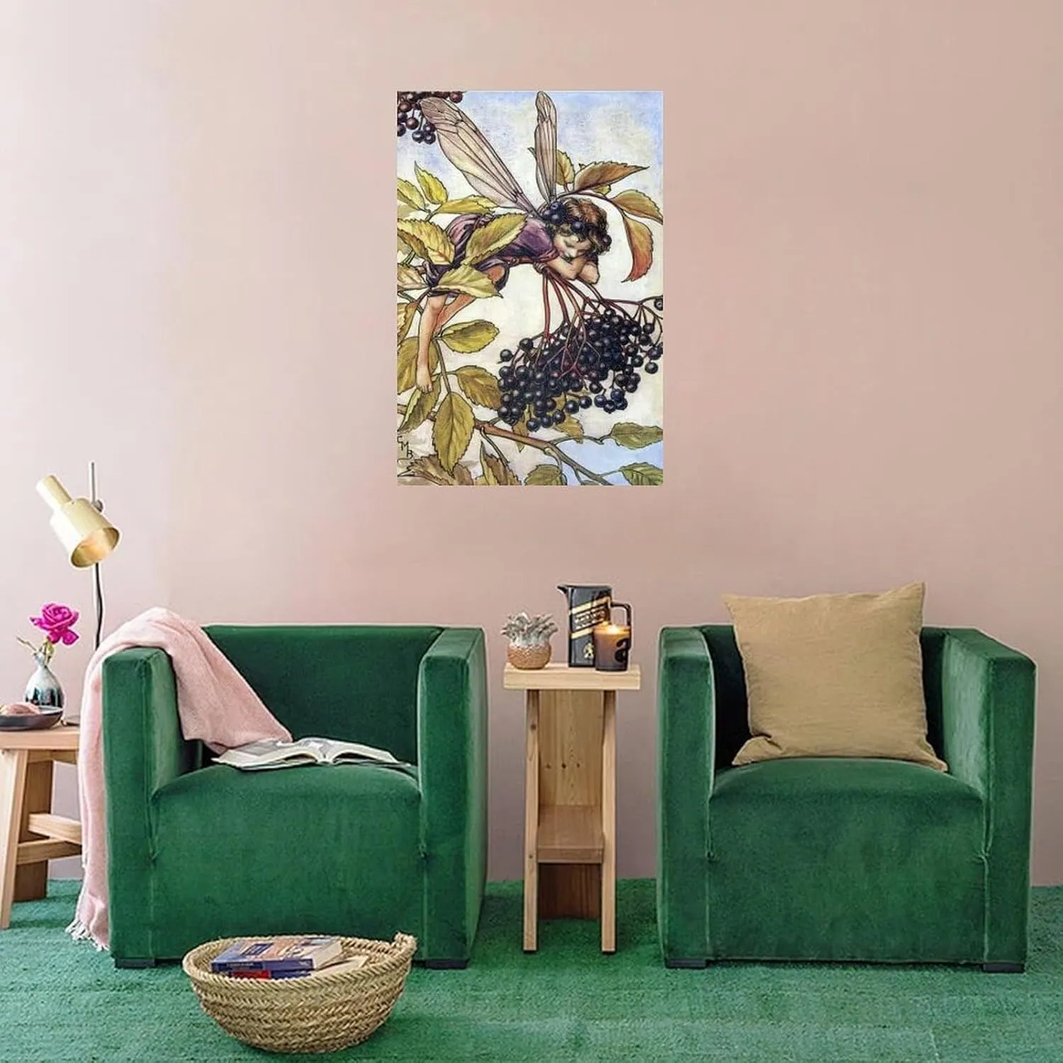 RUICAI Canvas Artwork Home Decor The Elderberry Fairy Illustration By Cicely Mary Barker （1） Canvas Poster Bedroom Decor Office Room Decor Gift Unframe-style 08x12inch(20x30cm)