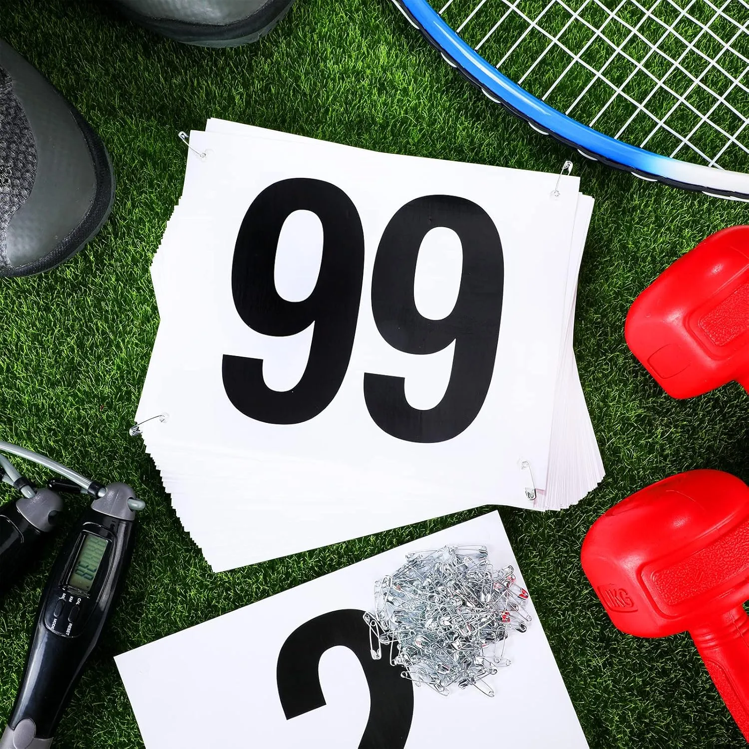 Running Bib Numbers with Safety Pins for Marathon Sports Competition Events Tearproof Waterproof, 6 x 7.5 Inch