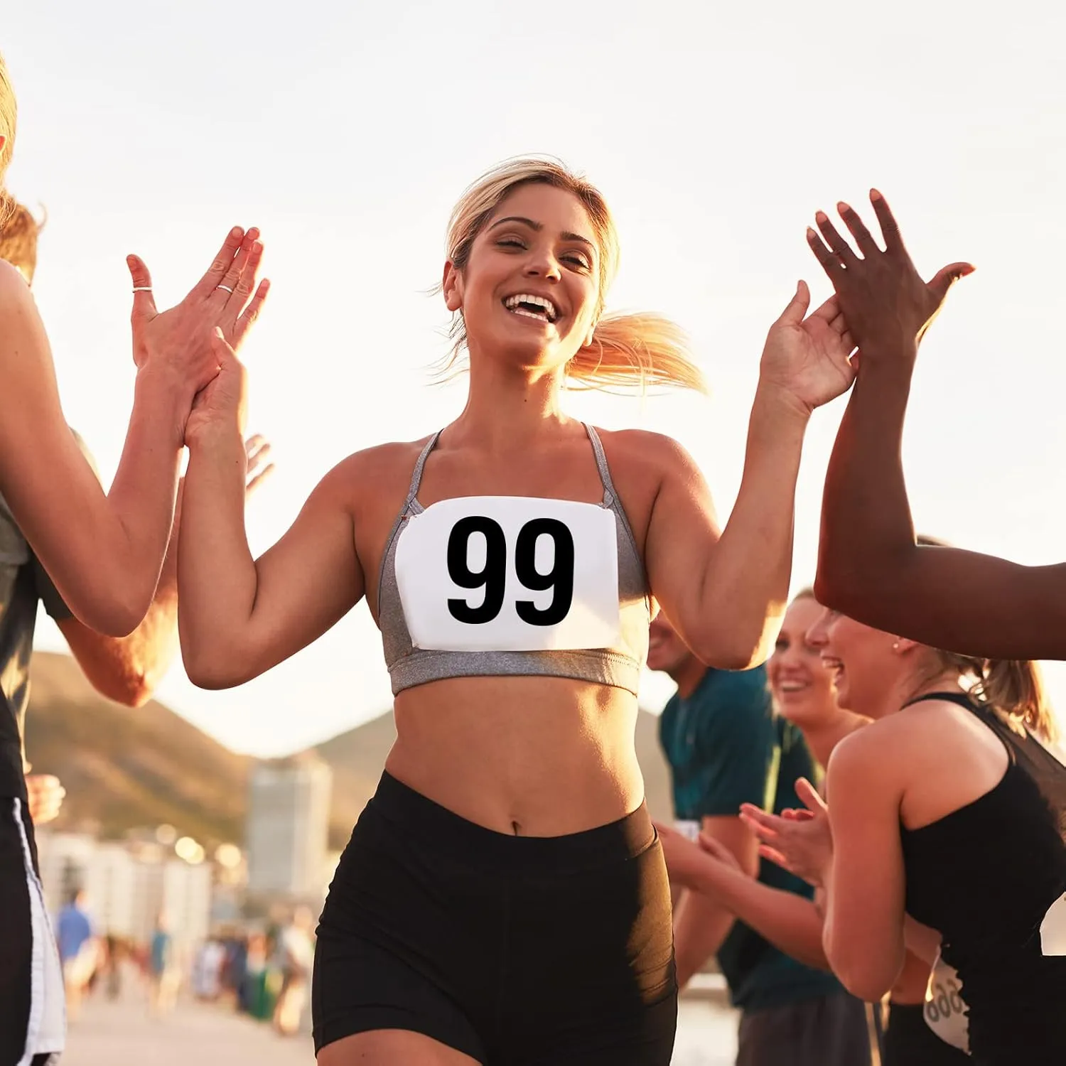 Running Bib Numbers with Safety Pins for Marathon Sports Competition Events Tearproof Waterproof, 6 x 7.5 Inch