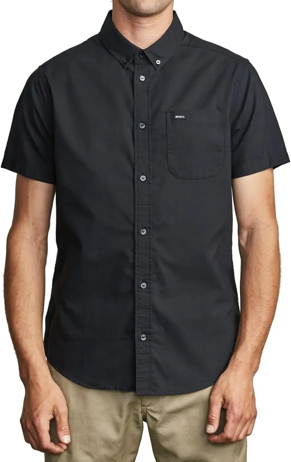 RVCA Men's Short Sleeve Button Down Oxford Shirt