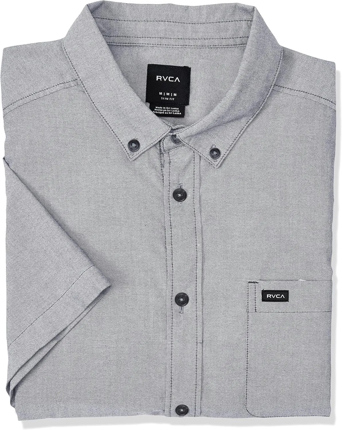 RVCA Men's Short Sleeve Button Down Oxford Shirt