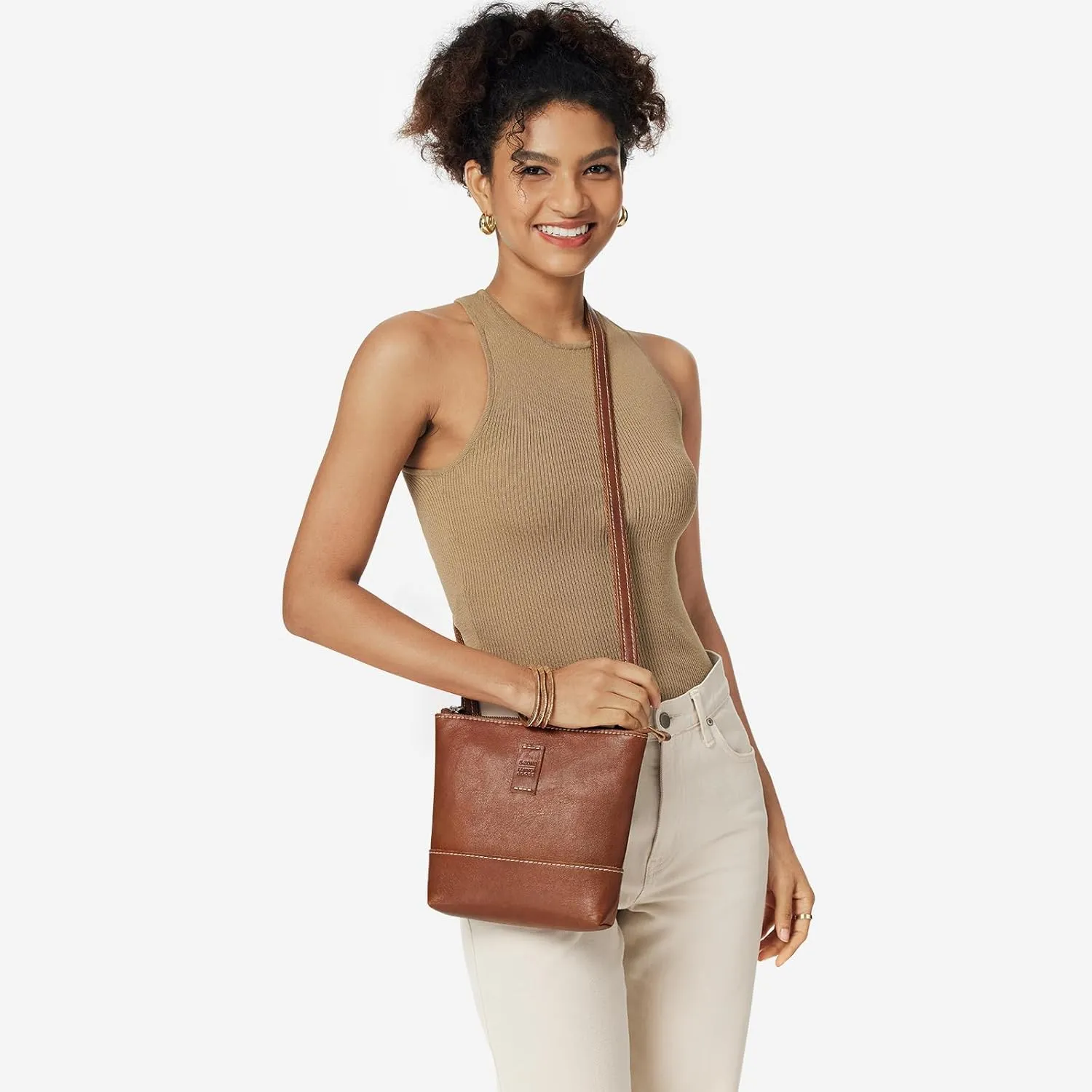 S-ZONE Leather Crossbody Bags for Women Small Over the Shoulder Purses and Handbags Trendy