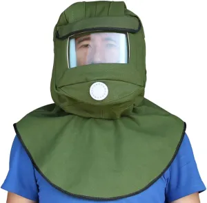 Sand Blasting Hood Cap, Canvas Shawl Sandblaster Protective Gear Mask Anti-dust Hood for Spraying Sanding Cutting, DIY Painting Woodworking Protection