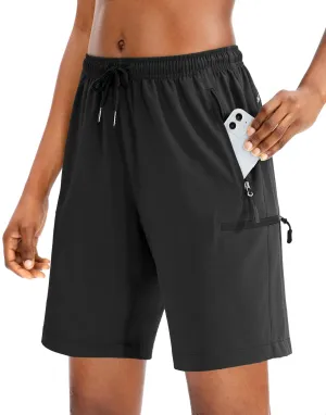 SANTINY Women's 5''/ 7''/9'' Hiking Cargo Shorts Quick Dry Lightweight Summer Shorts for Women Athletic Golf Zipper Pockets