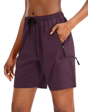 SANTINY Women's 5''/ 7''/9'' Hiking Cargo Shorts Quick Dry Lightweight Summer Shorts for Women Athletic Golf Zipper Pockets