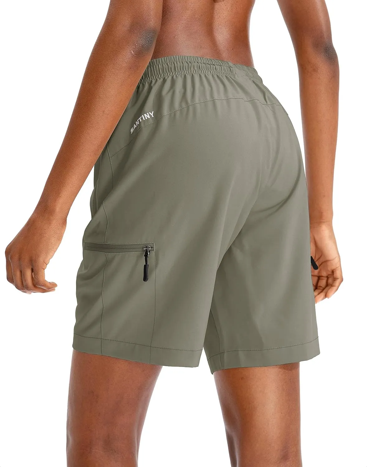SANTINY Women's 5''/ 7''/9'' Hiking Cargo Shorts Quick Dry Lightweight Summer Shorts for Women Athletic Golf Zipper Pockets