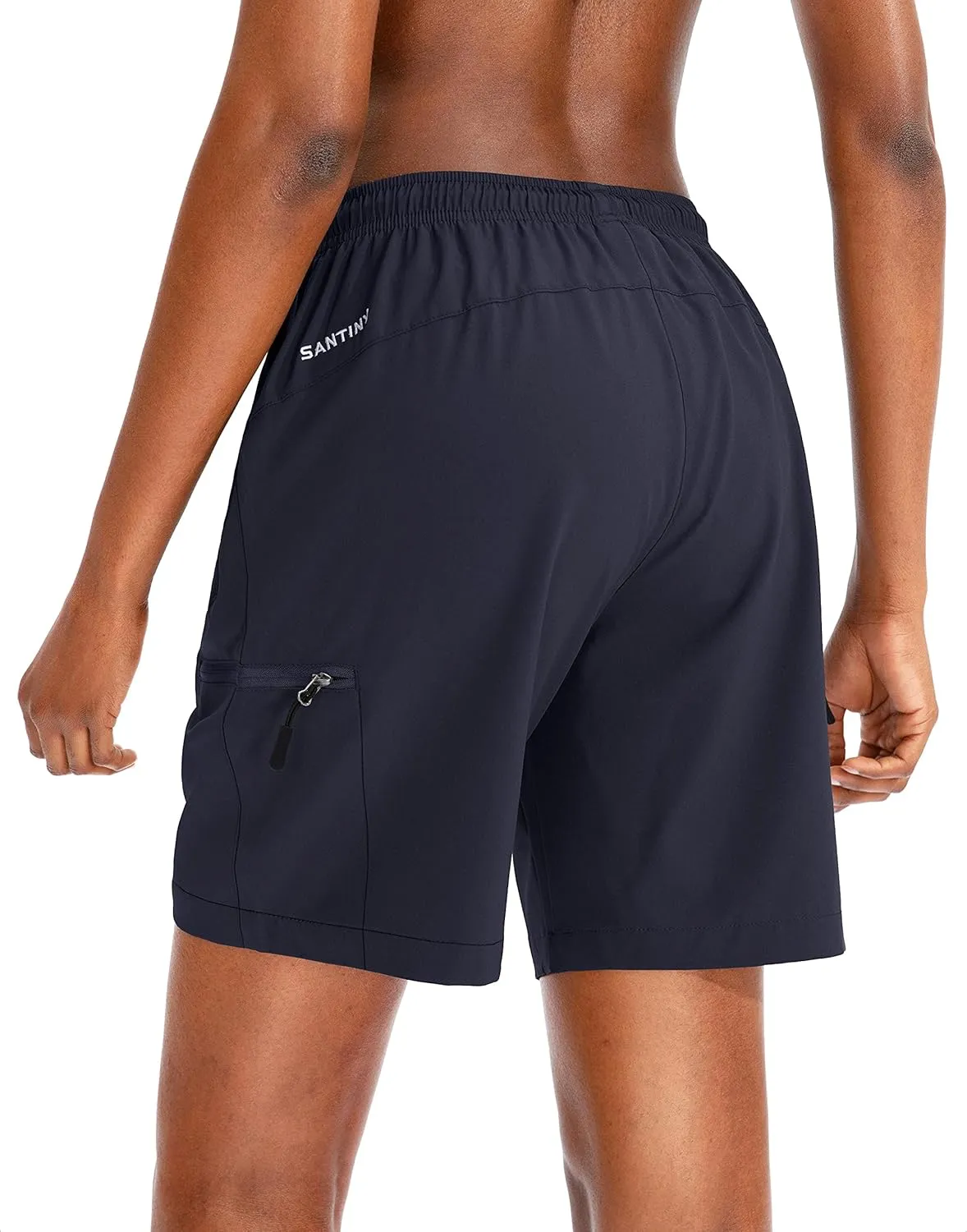 SANTINY Women's 5''/ 7''/9'' Hiking Cargo Shorts Quick Dry Lightweight Summer Shorts for Women Athletic Golf Zipper Pockets