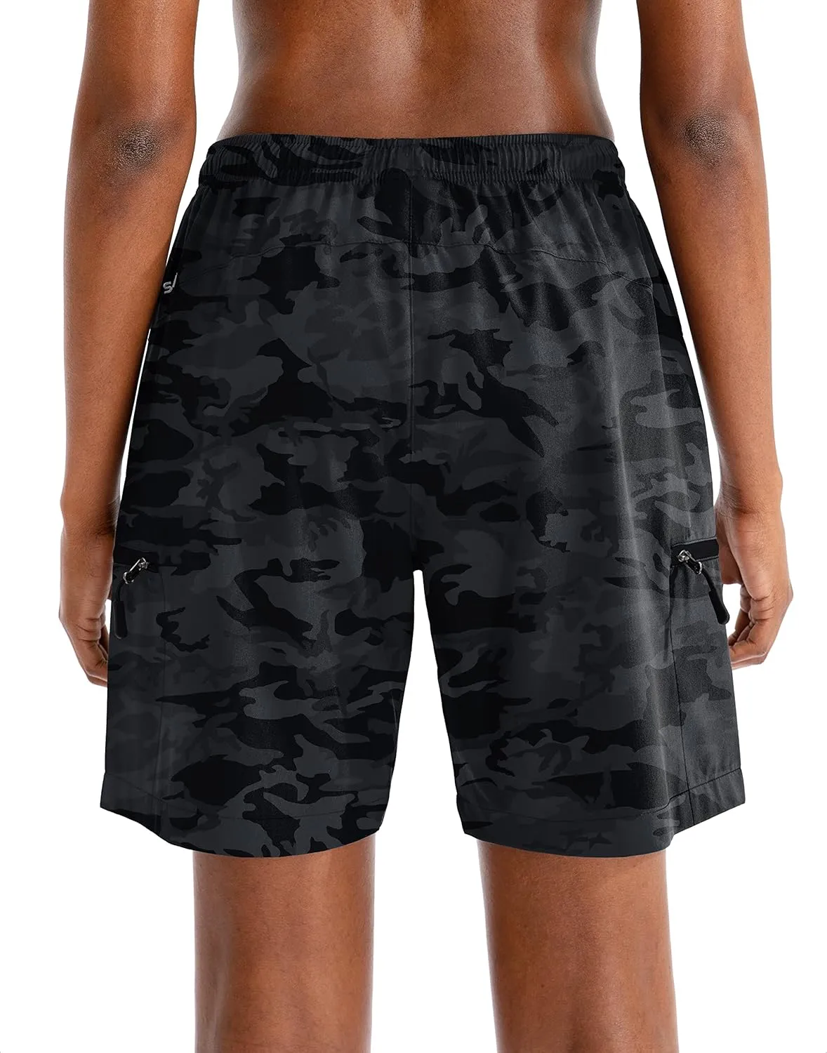 SANTINY Women's 5''/ 7''/9'' Hiking Cargo Shorts Quick Dry Lightweight Summer Shorts for Women Athletic Golf Zipper Pockets