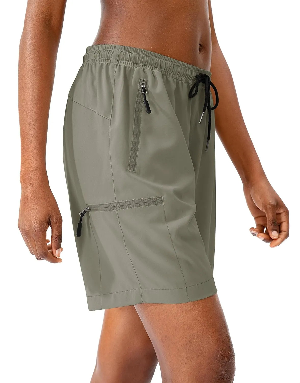 SANTINY Women's 5''/ 7''/9'' Hiking Cargo Shorts Quick Dry Lightweight Summer Shorts for Women Athletic Golf Zipper Pockets