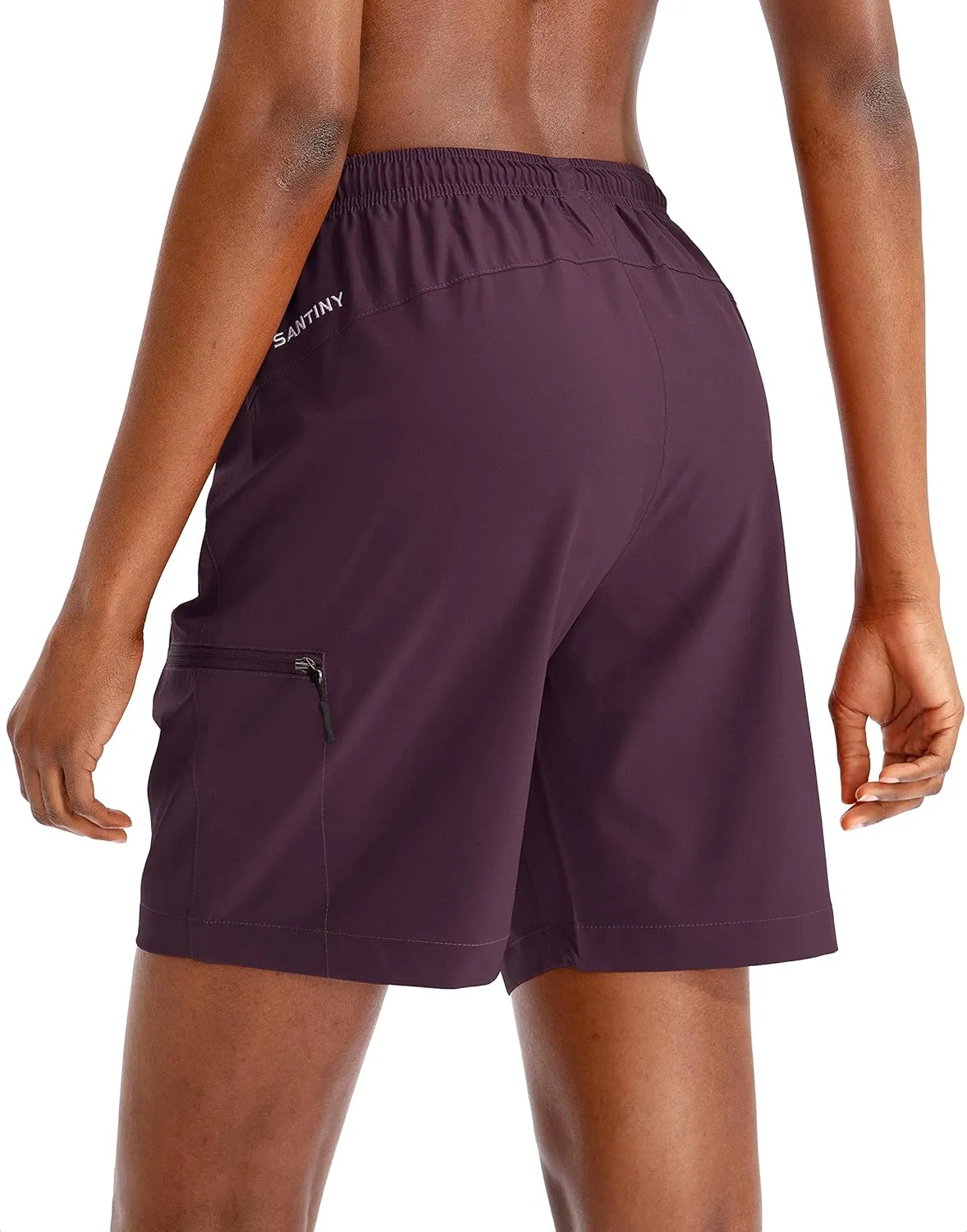 SANTINY Women's 5''/ 7''/9'' Hiking Cargo Shorts Quick Dry Lightweight Summer Shorts for Women Athletic Golf Zipper Pockets