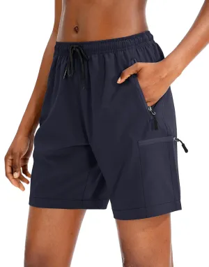 SANTINY Women's 5''/ 7''/9'' Hiking Cargo Shorts Quick Dry Lightweight Summer Shorts for Women Athletic Golf Zipper Pockets