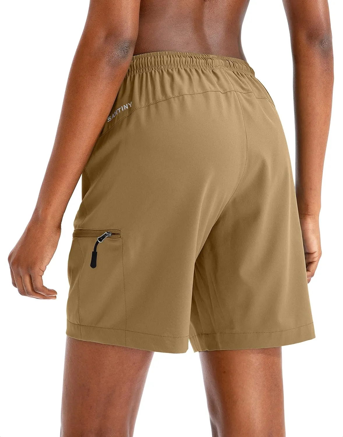 SANTINY Women's 5''/ 7''/9'' Hiking Cargo Shorts Quick Dry Lightweight Summer Shorts for Women Athletic Golf Zipper Pockets