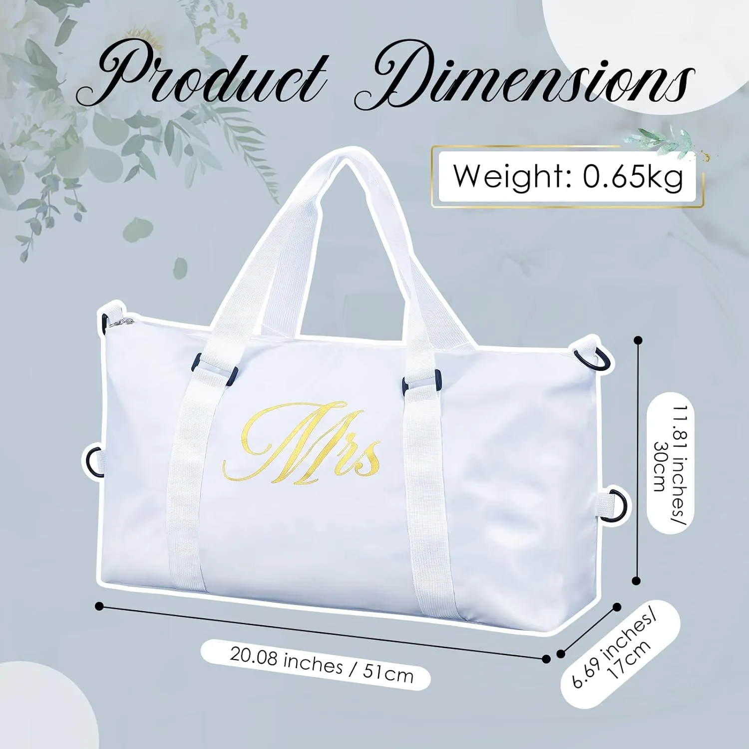 Sanwuta 2 Pcs Couple Duffel Travel Bag Set Wedding Gift Bag for Valentine Bride Groom Honeymoon Travel Bags Gym/weekender Bag(Mrs Mr)