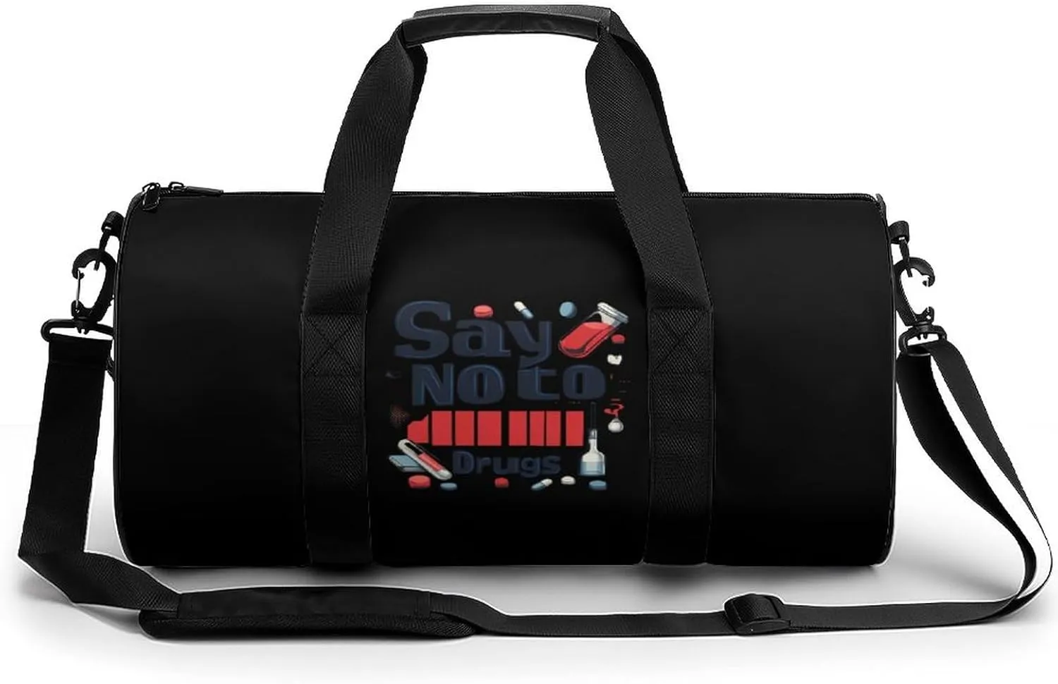 Say No To Drugs Gym Bag Sports Duffle Bags for Men Women Travel Swimming Fitness with Shoe And Wet Compartment