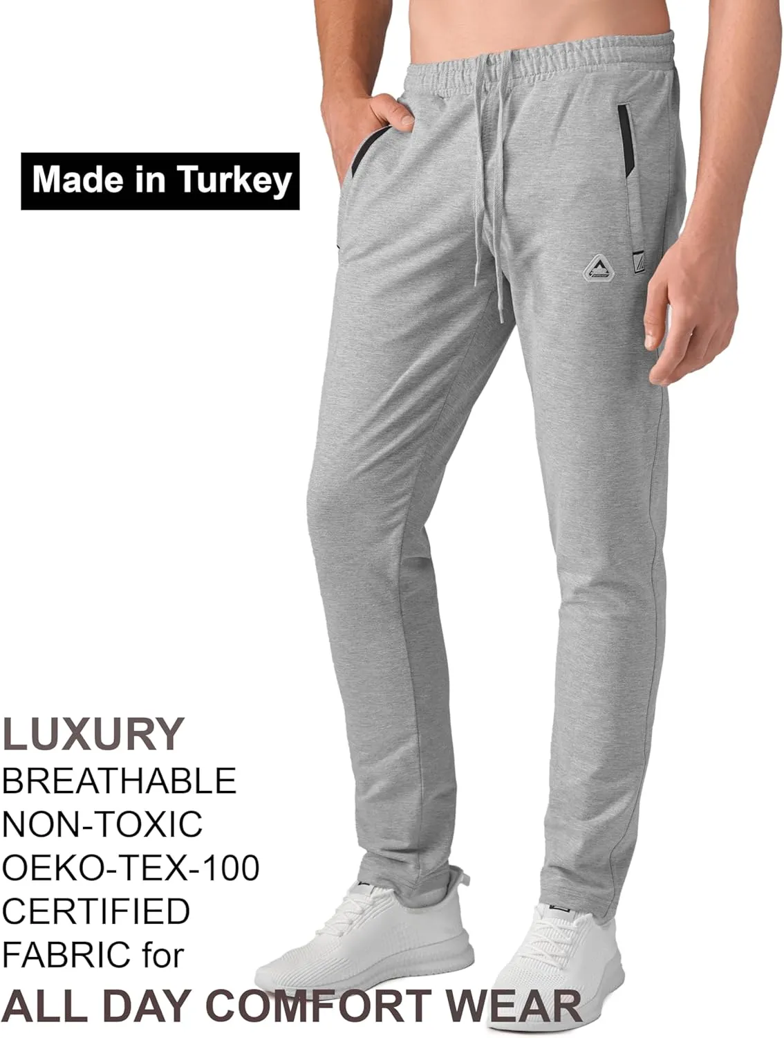 SCR 30/33/36 Inseam Mens Sweatpants with Pockets Tapered Joggers Men Slim Fit Open Bottom Pants Tall, Extra Long