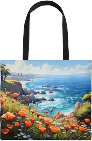 Sea Beach Trees Scenery Canvas Tote Bag for Women Men Stylish Tote Handbag Shoulder Bag Reusable Grocery Bag