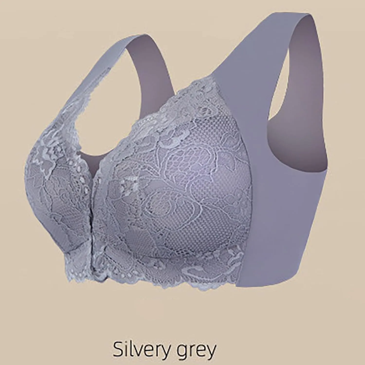 Seamless Bras for Women Front Closure No Underwire Bras Lace Breathable Bra Push Up Bralette Support Posture Bra