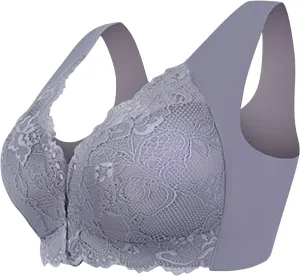 Seamless Bras for Women Front Closure No Underwire Bras Lace Breathable Bra Push Up Bralette Support Posture Bra