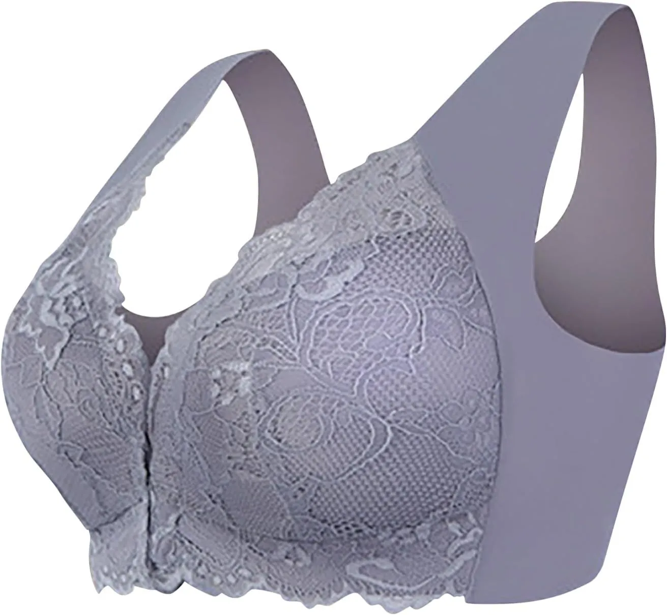 Seamless Bras for Women Front Closure No Underwire Bras Lace Breathable Bra Push Up Bralette Support Posture Bra