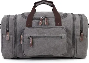 Sechunk Duffle Bag Canvas Large Outdoor Shoulder Bag Overnight Handbag Travel Tote Luggage Weekender Bag