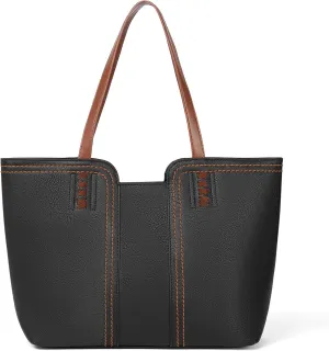 SENDEFN Leather Tote Bag for Women Work Shoulder Bag Large Top Handle Handbags and Ladies Travel Purse with Zipper Pocket
